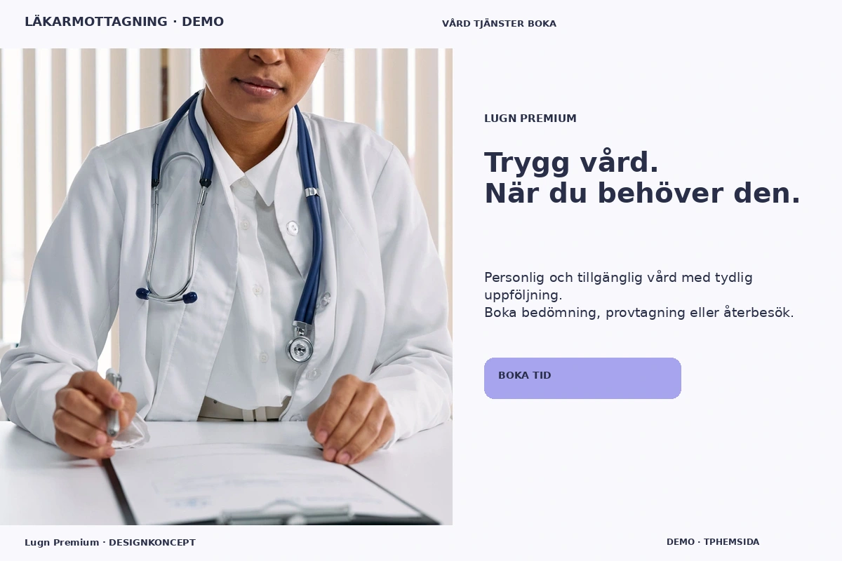 Lugn Premium – designförslag för läkarmottagning