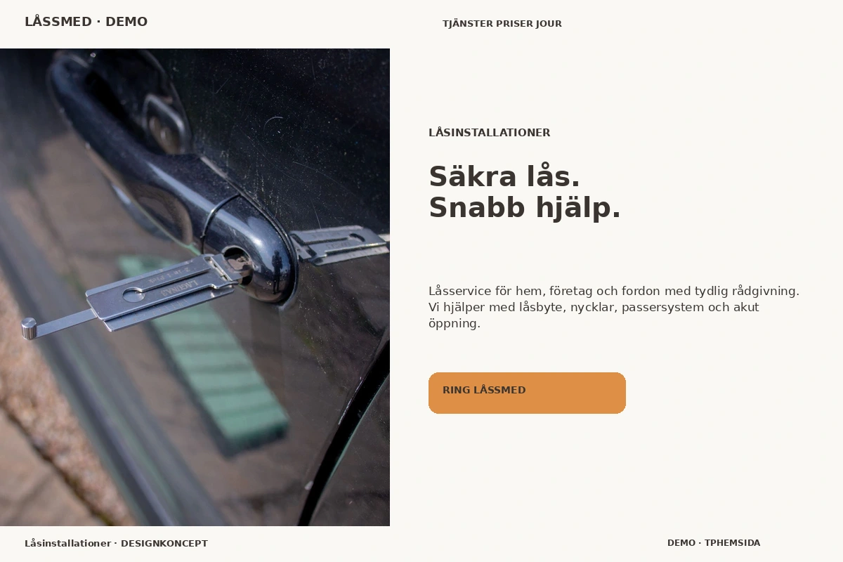 Låsinstallationer – relaterat designförslag för låssmed