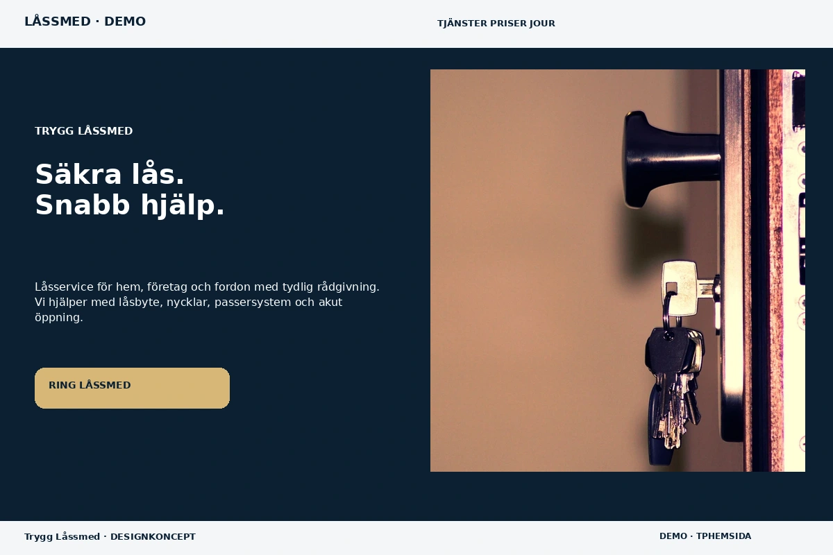 Trygg Låssmed – relaterat designförslag för låssmed