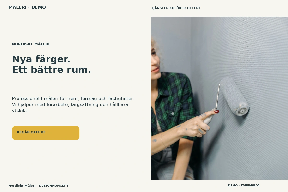 Måleri – webbdesign och branschinspiration
