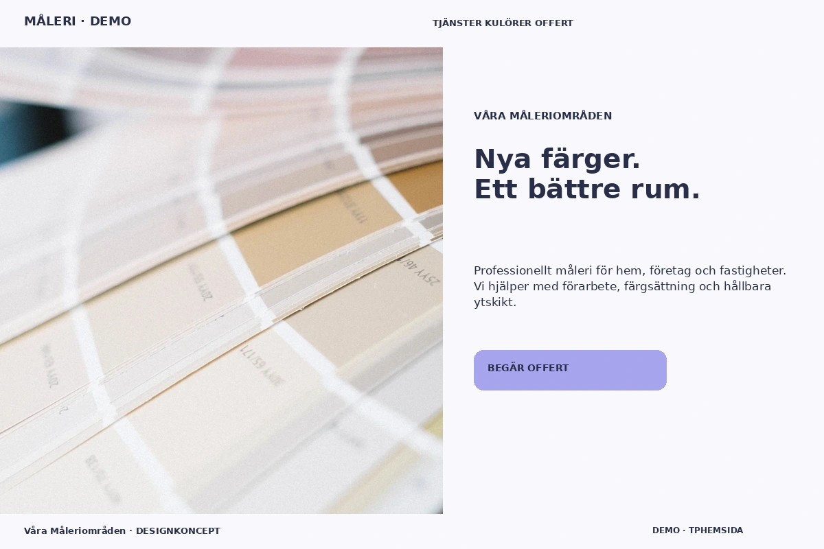 Våra Måleriområden – designförslag för måleri