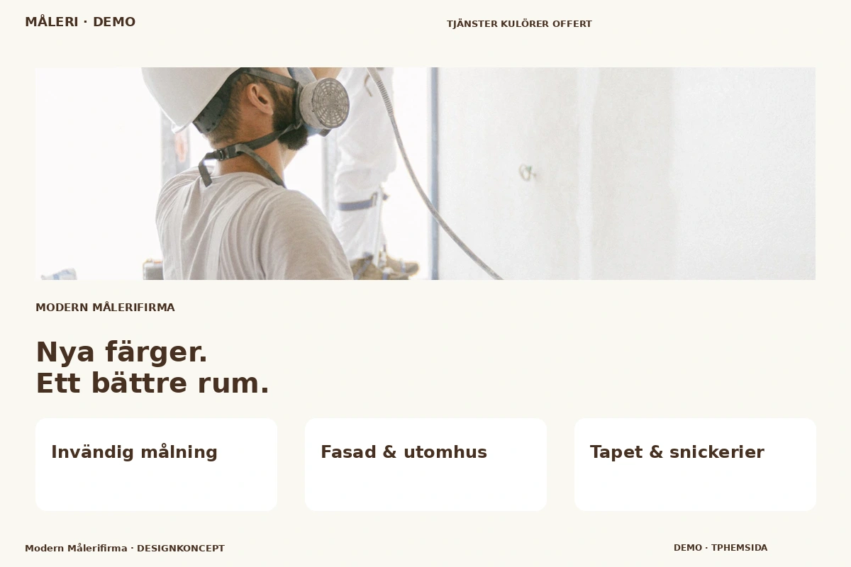 Modern Målerifirma – designförslag för måleri