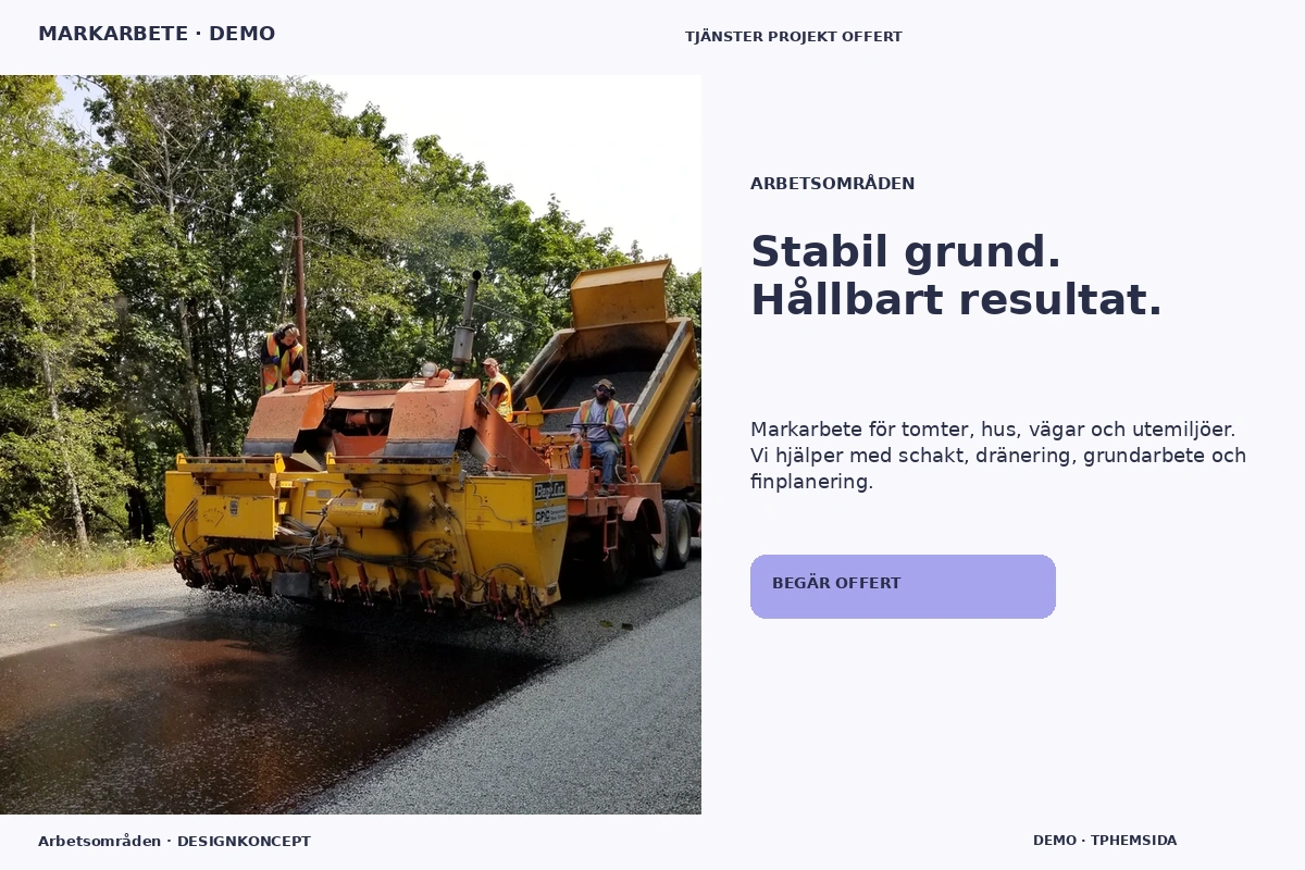 Arbetsområden – designförslag för markarbete
