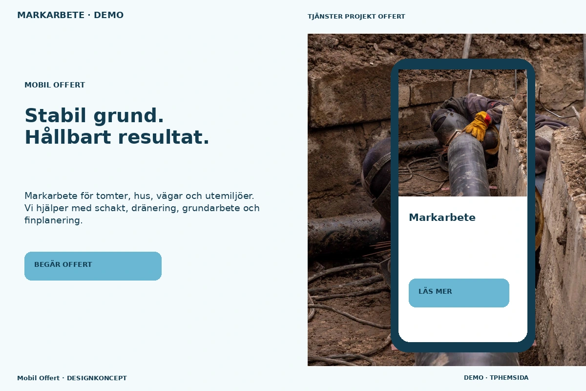 Mobil Offert – designförslag för markarbete
