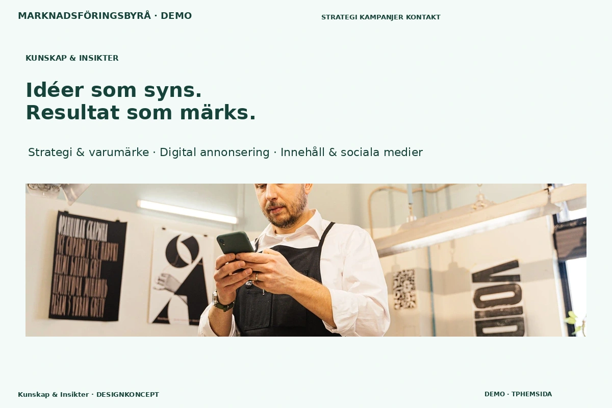 Kunskap & Insikter – designförslag för marknadsföringsbyrå