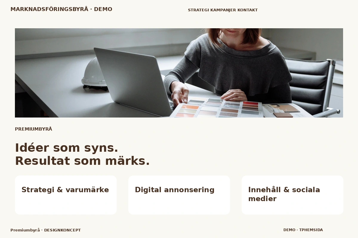 Premiumbyrå – designförslag för marknadsföringsbyrå