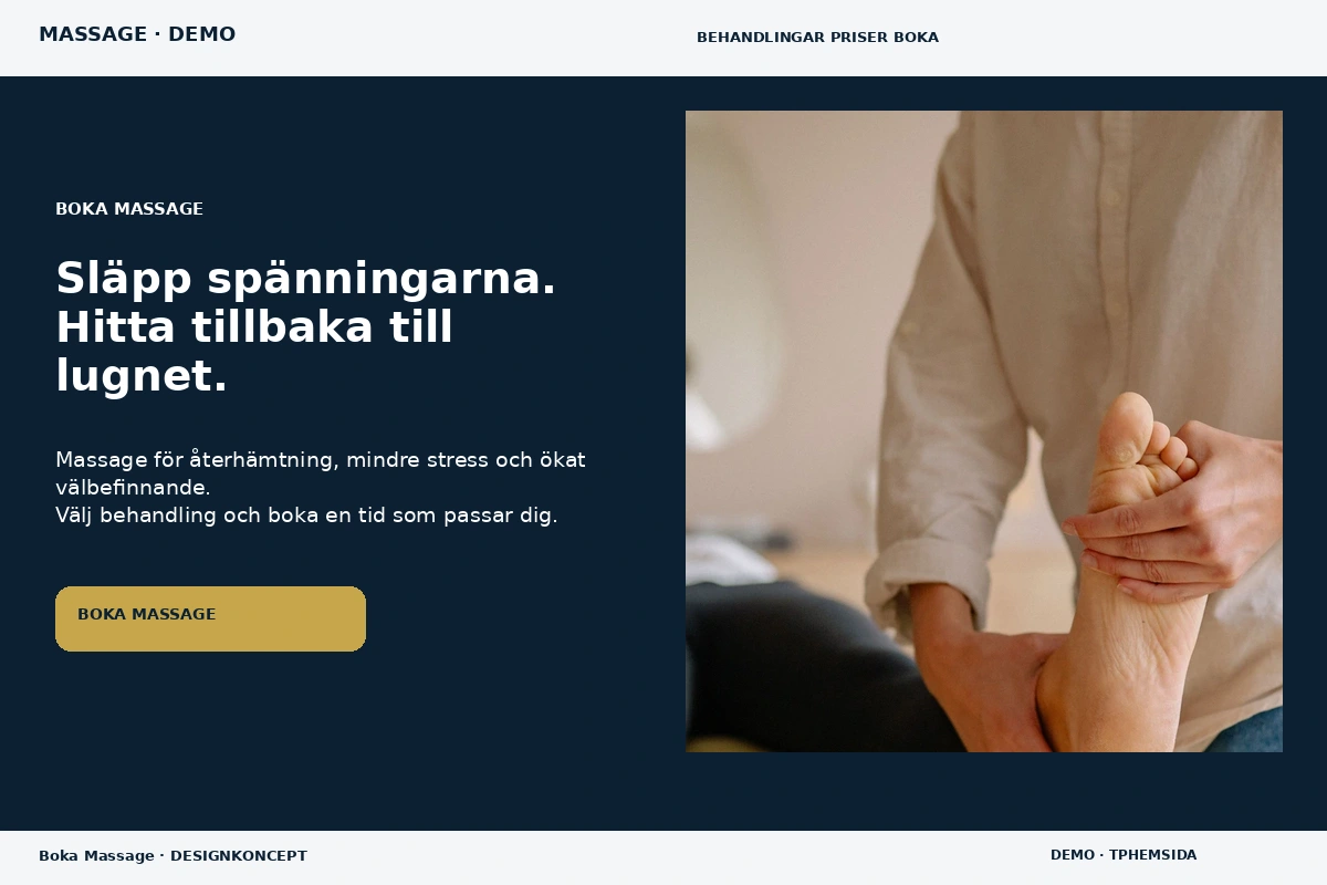 Boka Massage – designförslag för massage