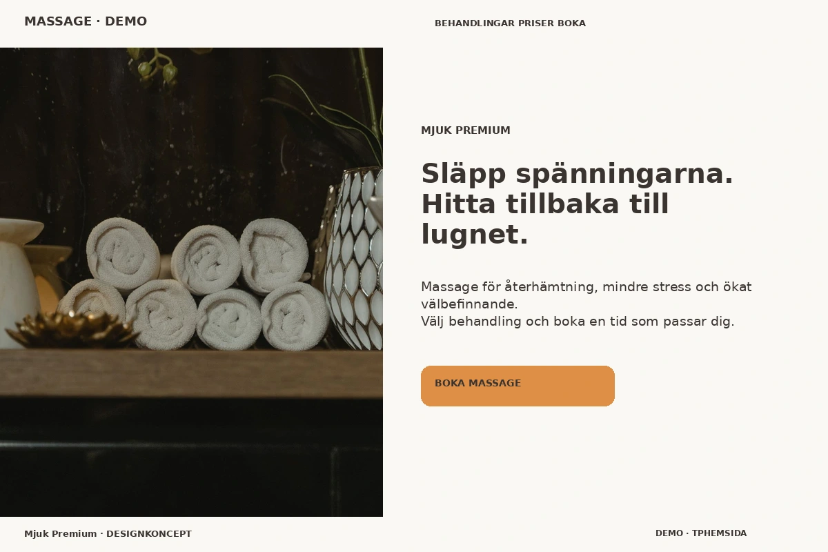 Mjuk Premium – designförslag för massage