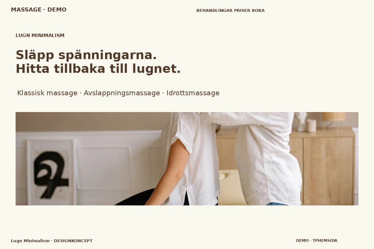 Lugn Minimalism – designförslag för massage