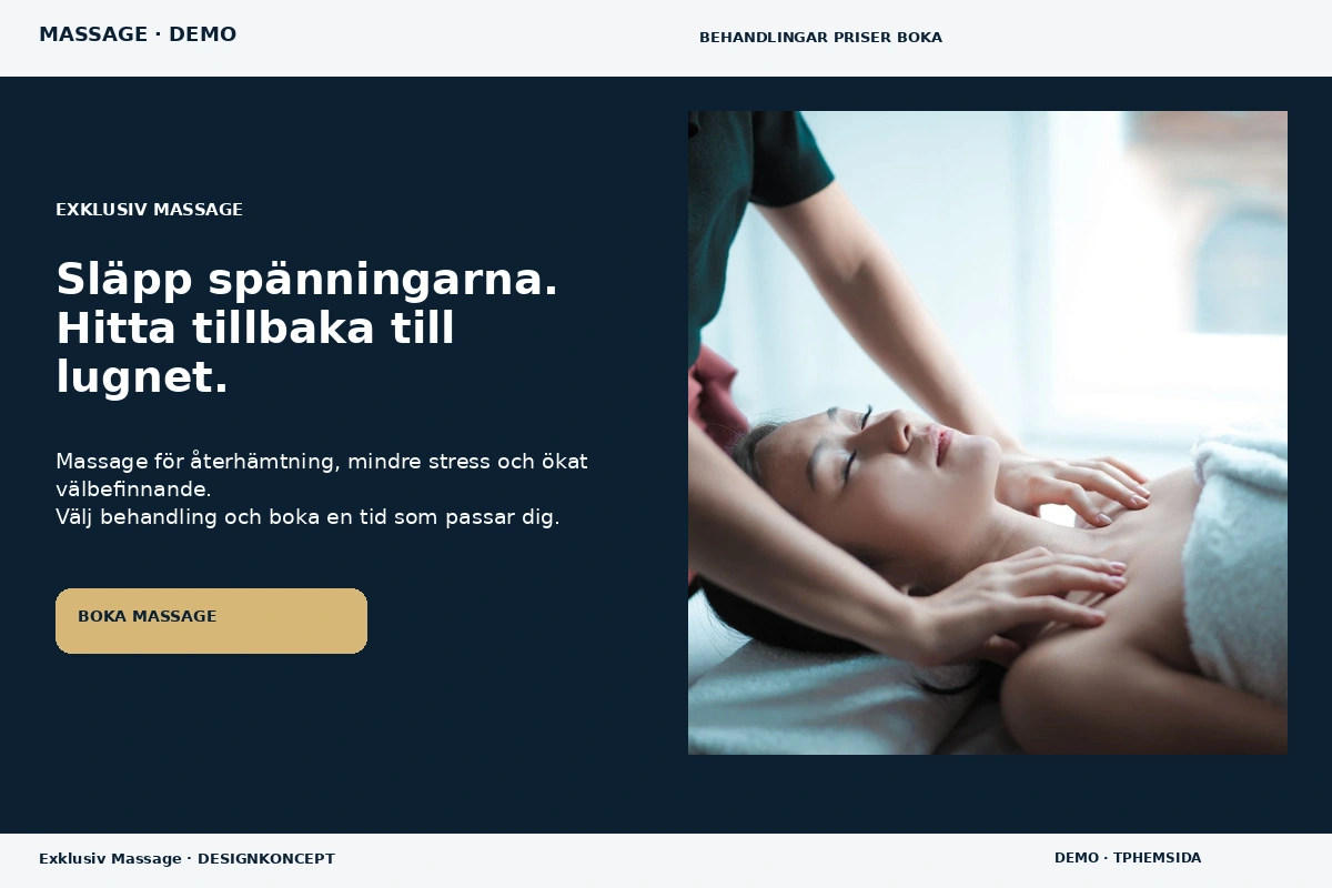 Exklusiv Massage – designförslag för massage