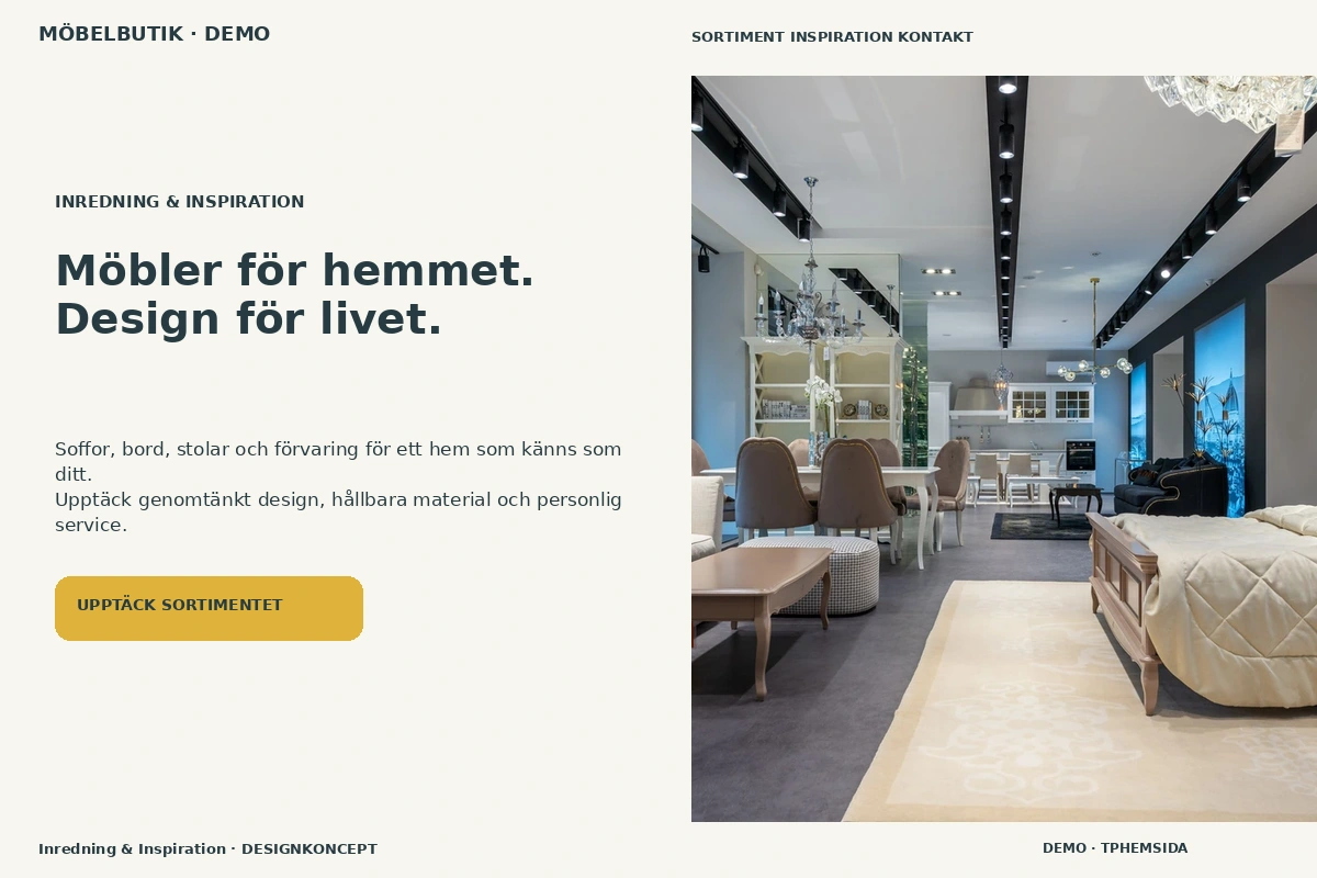 Möbelbutik – webbdesign och branschinspiration