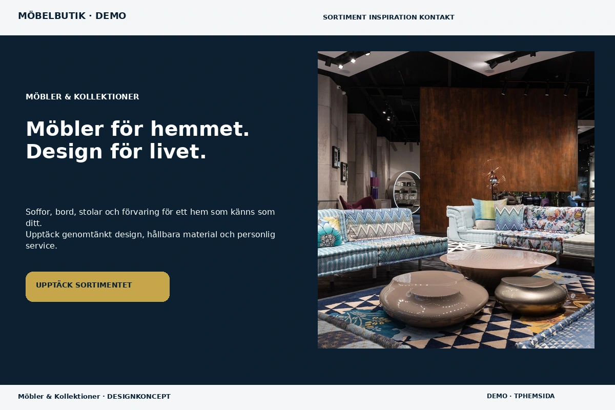 Möbler & Kollektioner – designförslag för möbelbutik