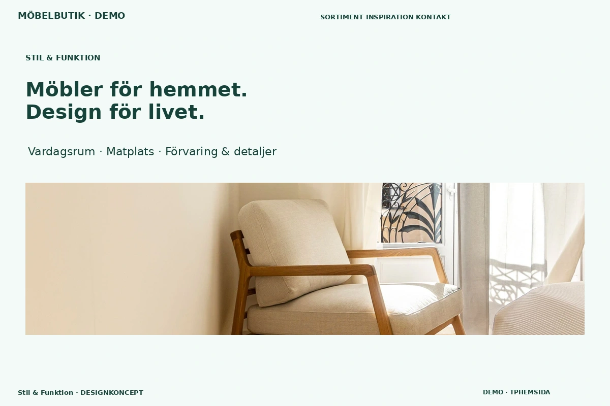 Stil & Funktion – relaterat designförslag för möbelbutik