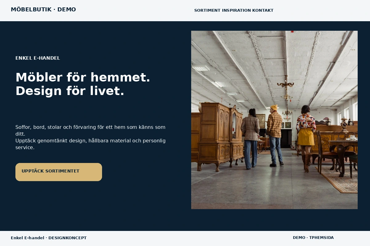 Enkel E-handel – designförslag för möbelbutik
