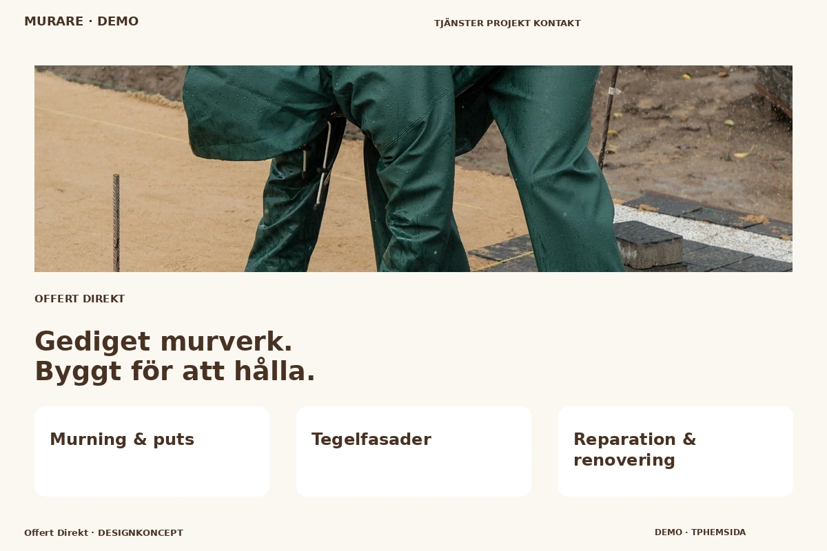Offert Direkt – designförslag för murare