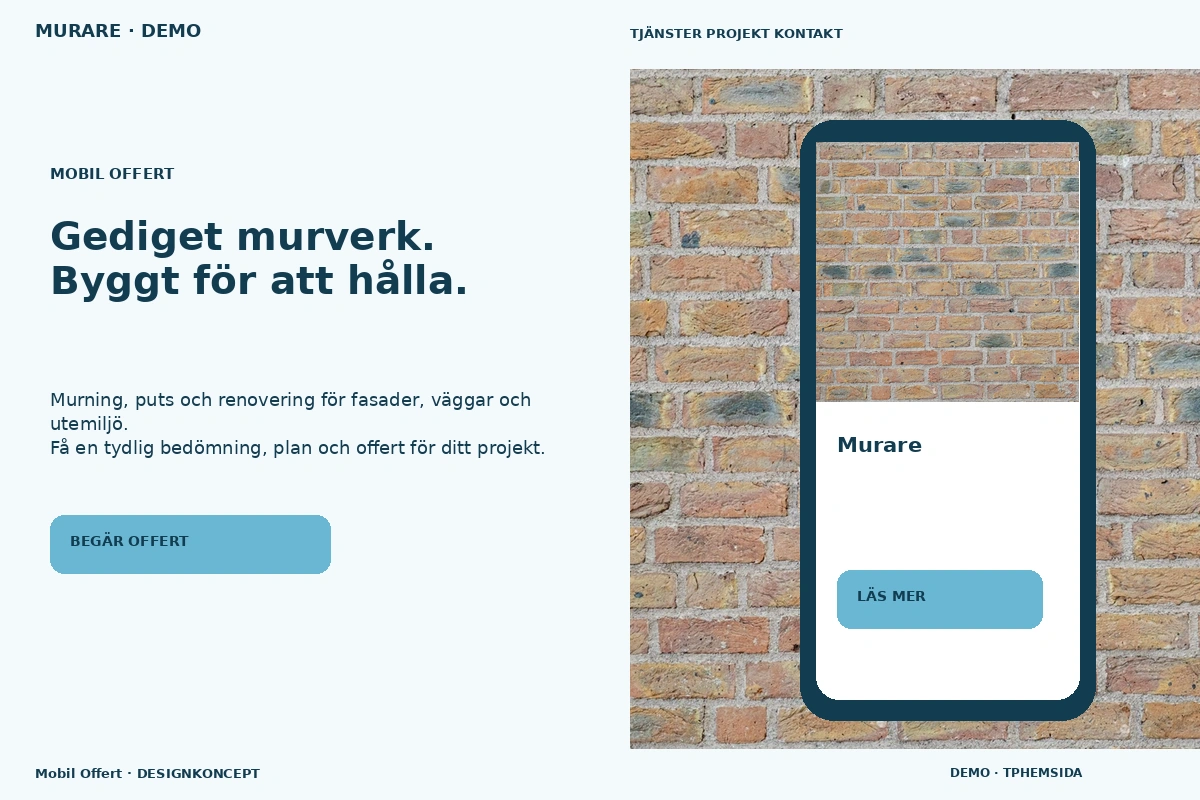 Mobil Offert – designförslag för murare