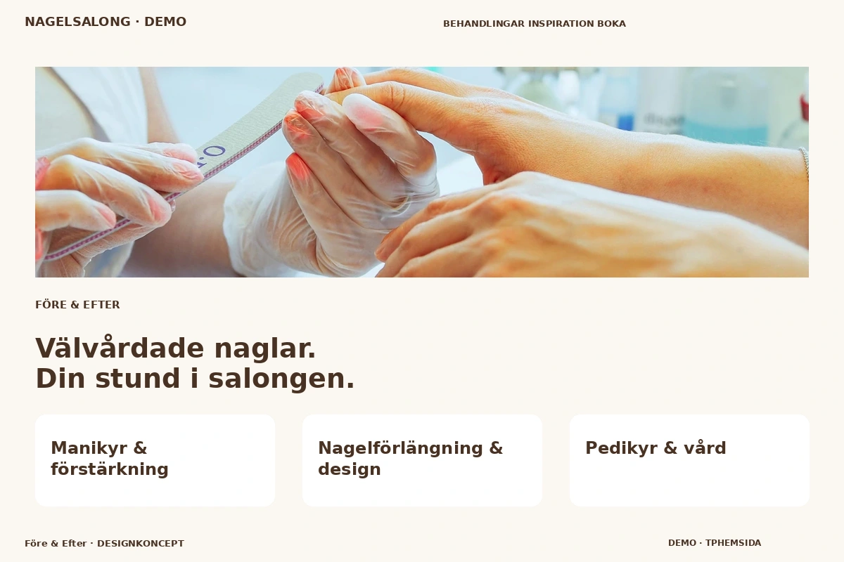 Före & Efter – relaterat designförslag för nagelsalong