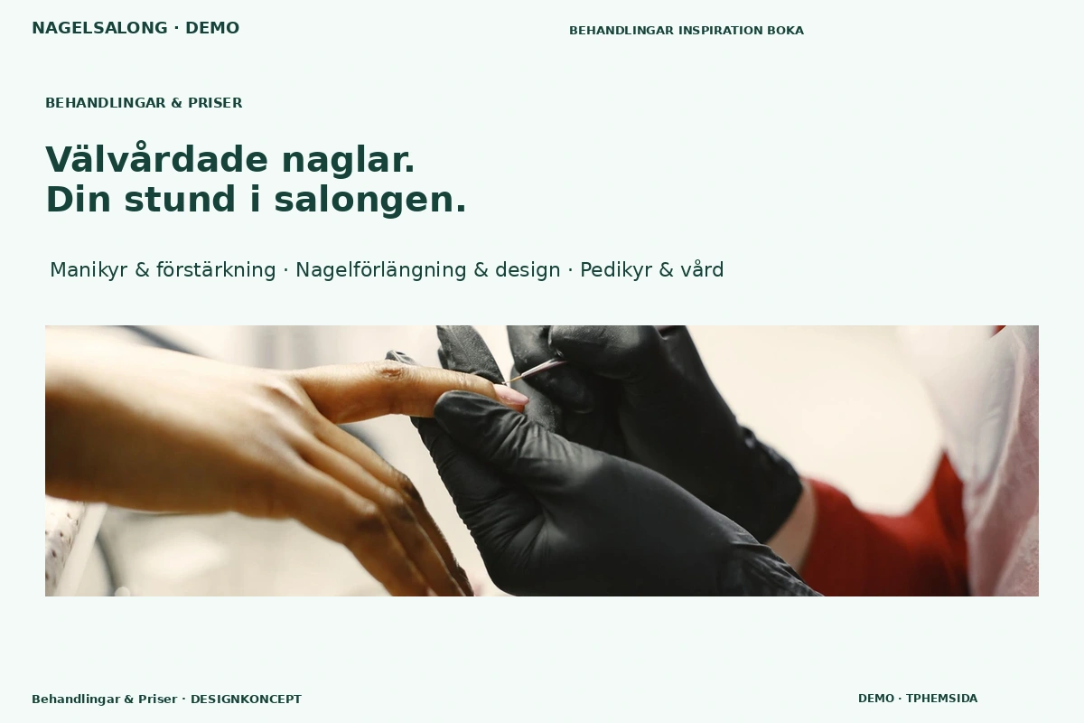 Behandlingar & Priser – designförslag för nagelsalong