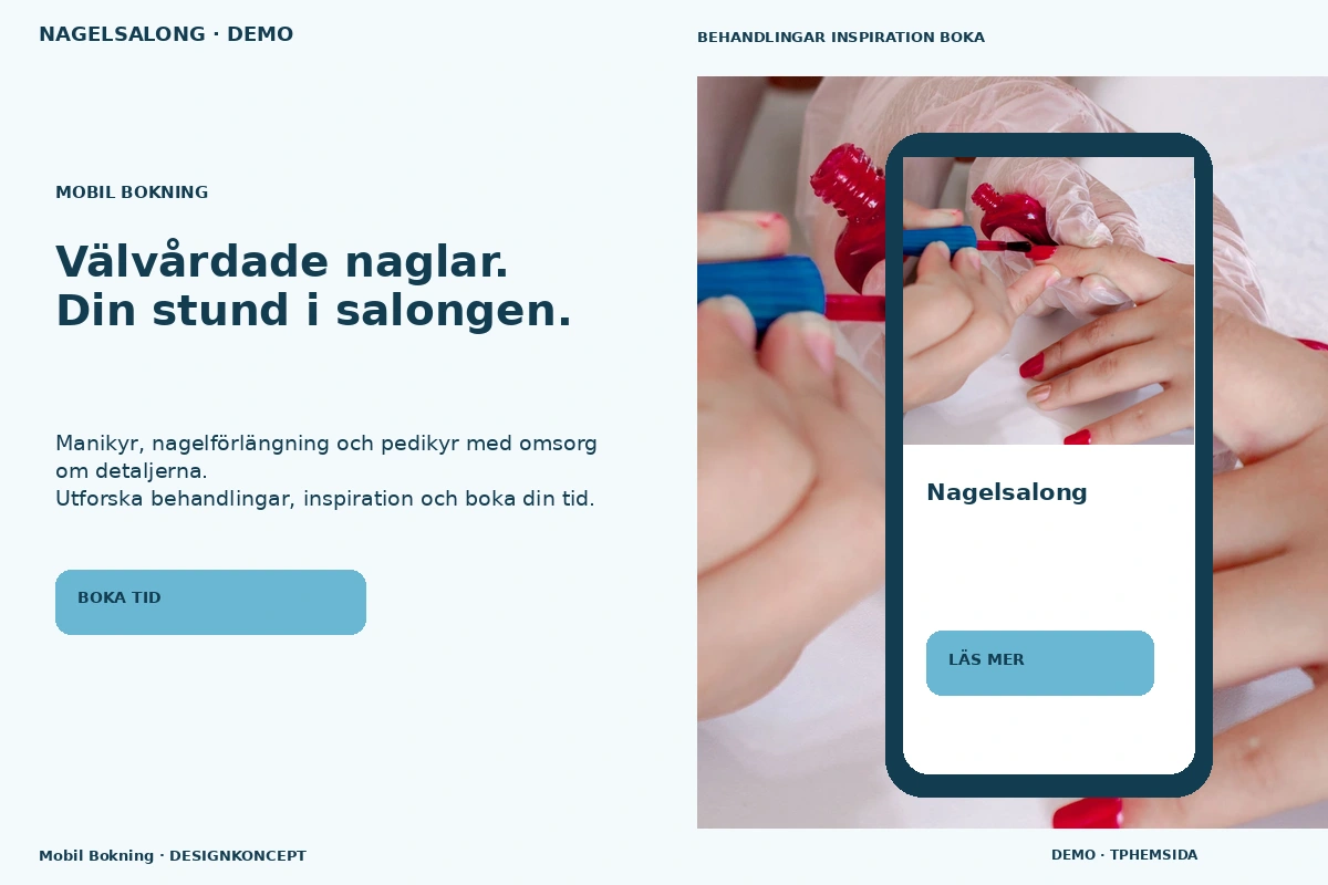 Mobil Bokning – relaterat designförslag för nagelsalong