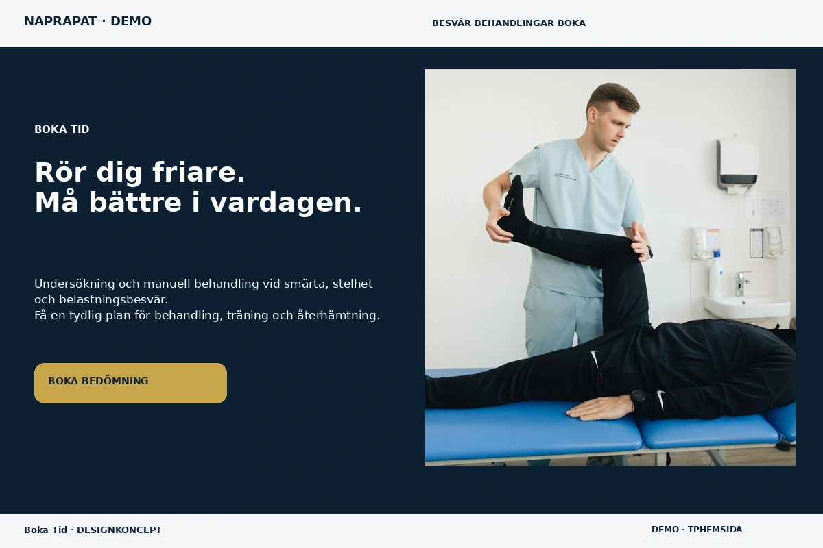 Boka Tid – designförslag för naprapat