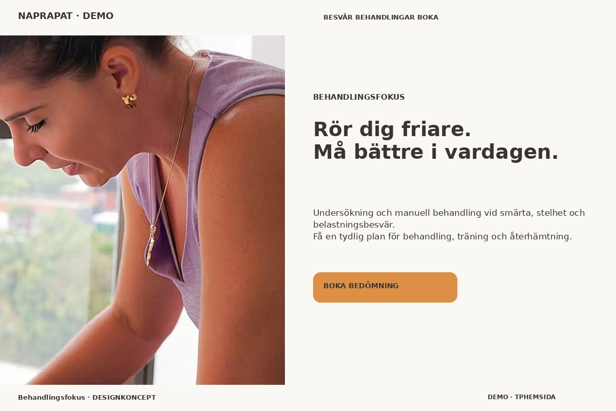 Behandlingsfokus – designförslag för naprapat