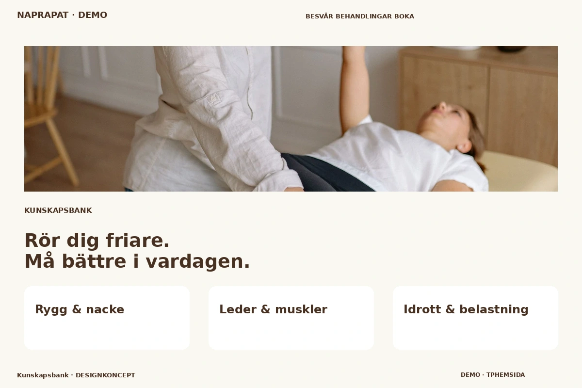 Kunskapsbank – designförslag för naprapat