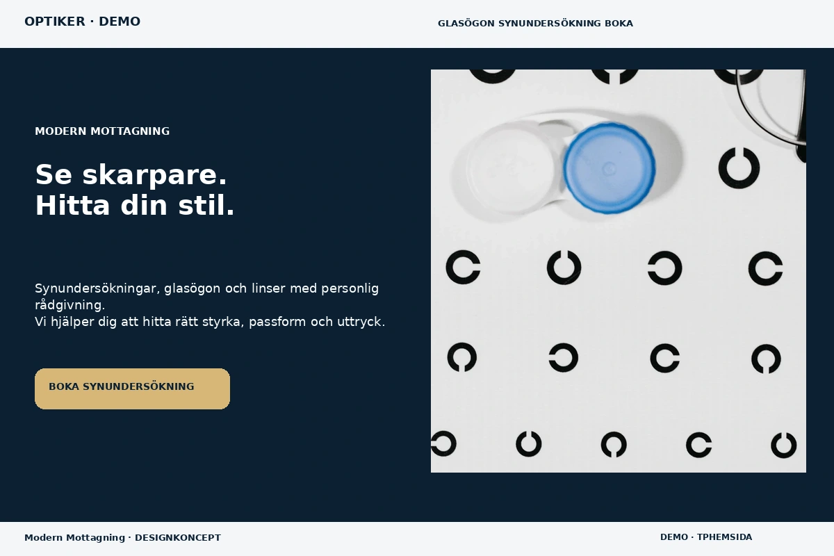 Modern Mottagning – relaterat designförslag för optiker