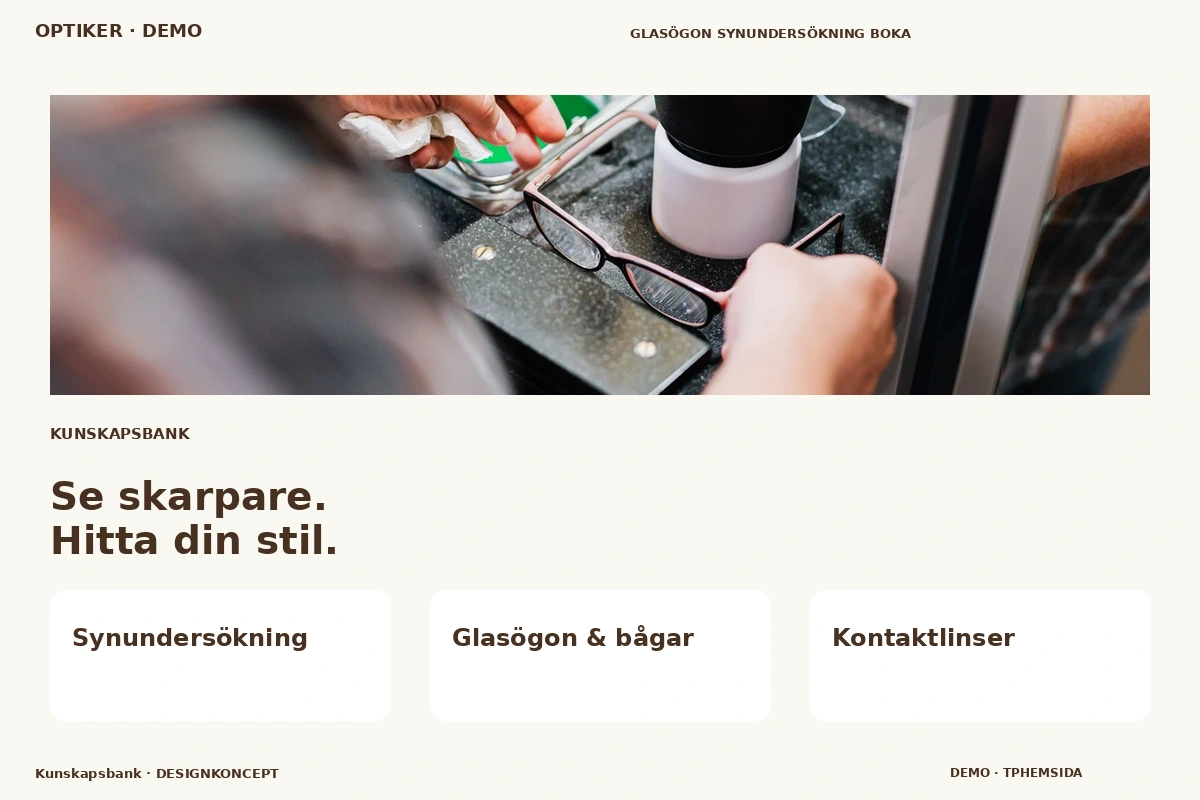 Kunskapsbank – designförslag för optiker