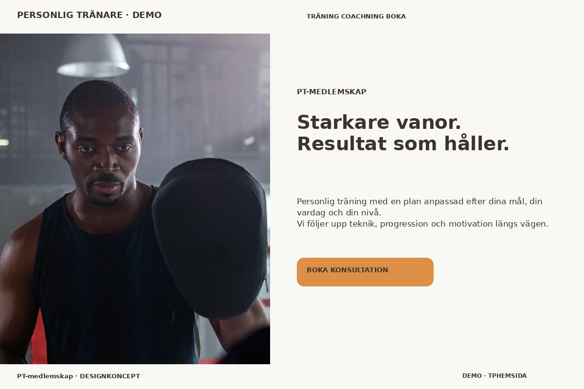PT-medlemskap – designförslag för personlig tränare