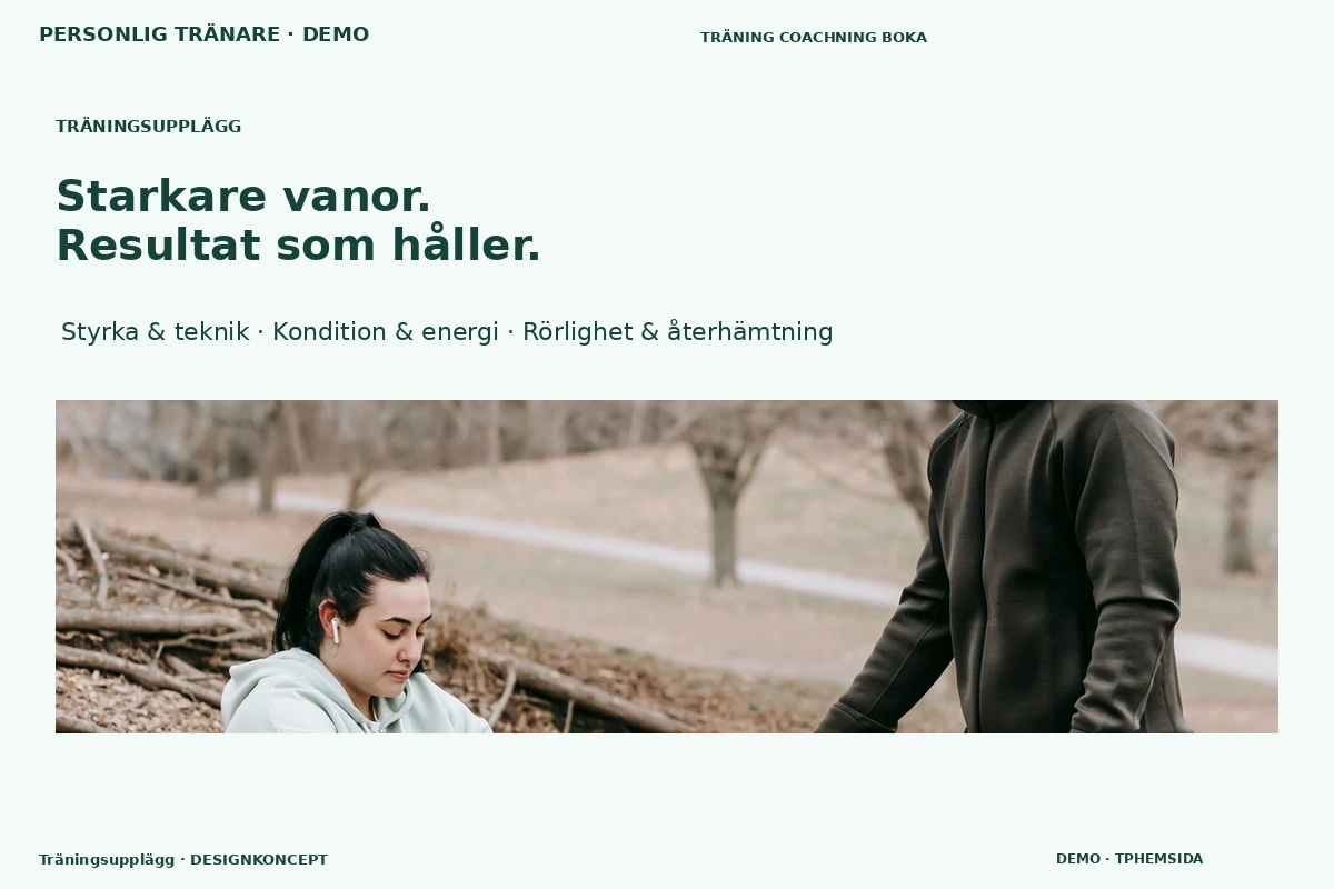 Träningsupplägg – relaterat designförslag för personlig tränare