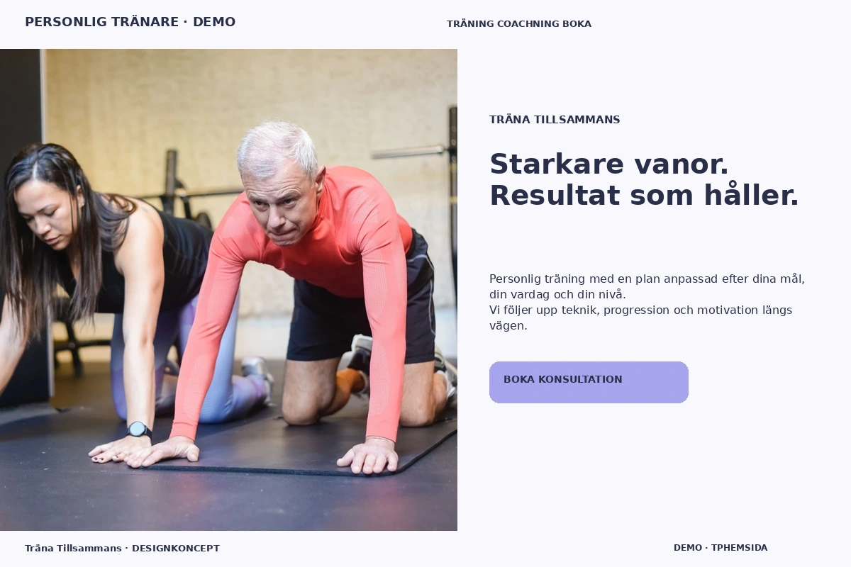 Träna Tillsammans – designförslag för personlig tränare