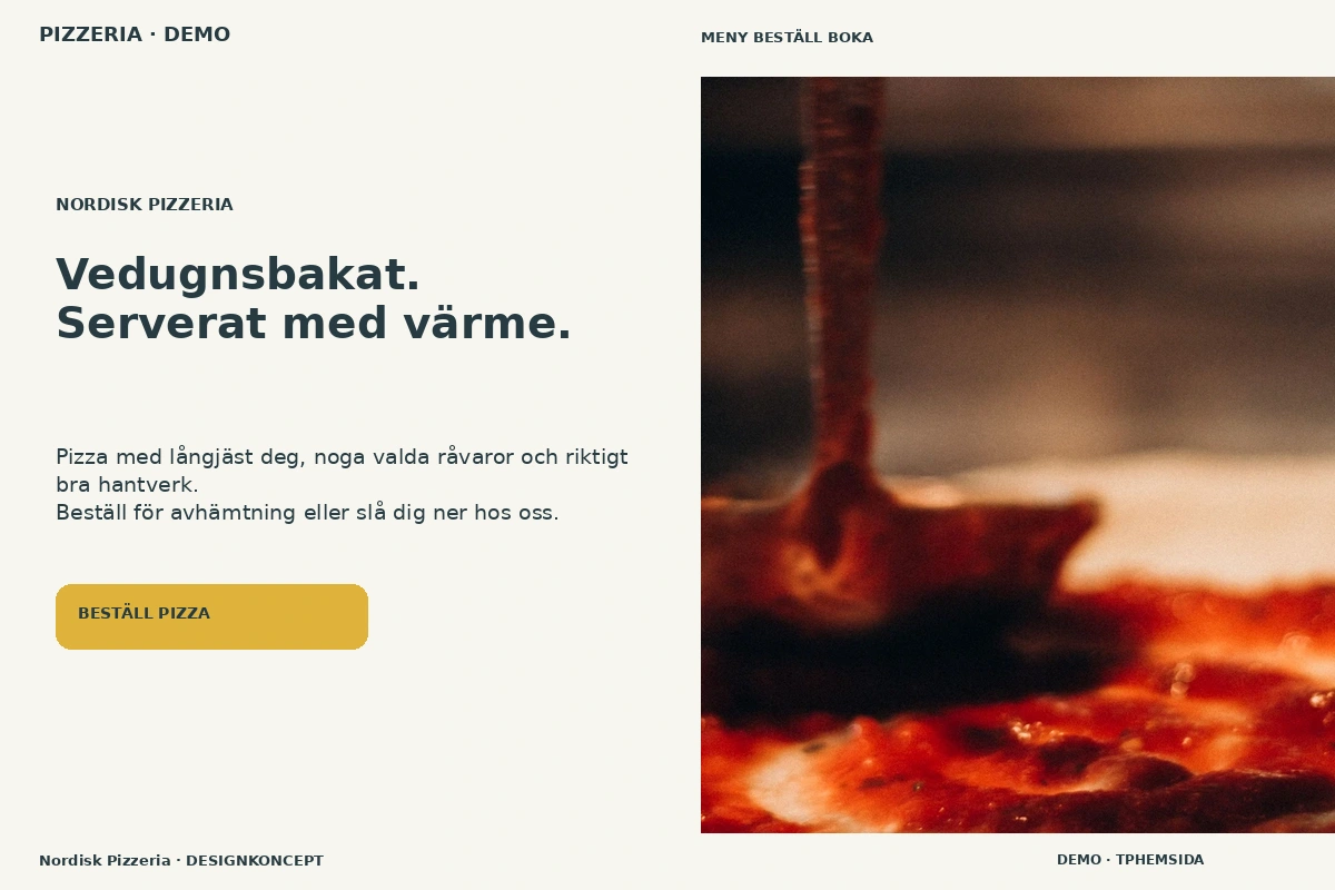 Designförslag för Pizzeria