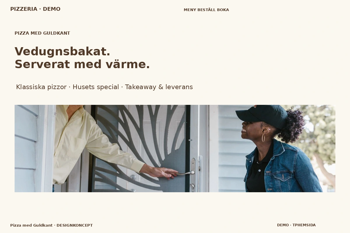 Pizza med Guldkant – designförslag för pizzeria