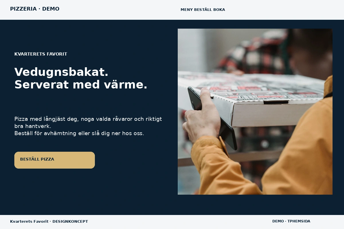 Kvarterets Favorit – relaterat designförslag för pizzeria