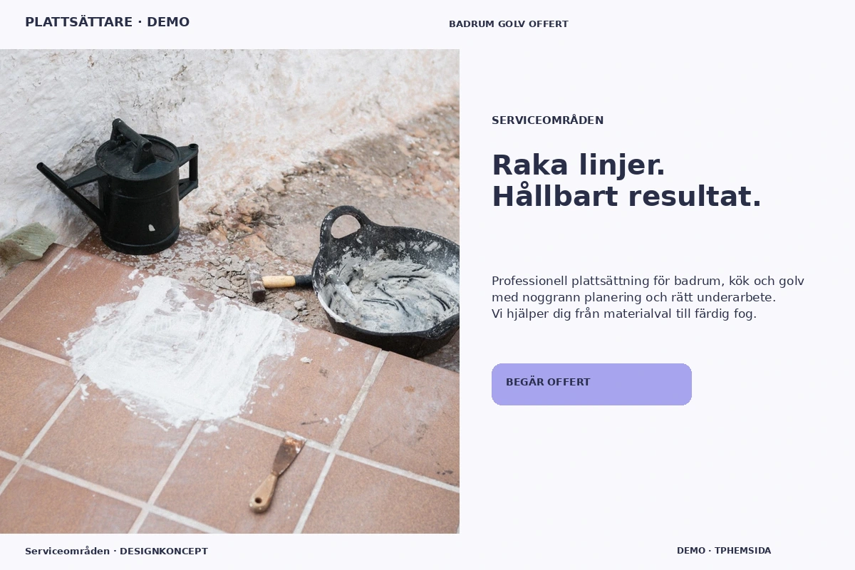 Serviceområden – designförslag för plattsättare