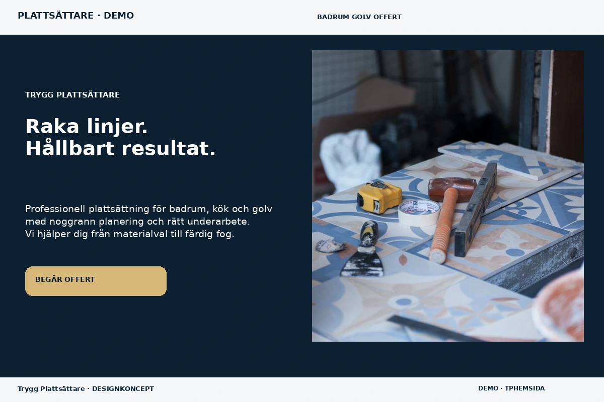 Trygg Plattsättare – designförslag för plattsättare