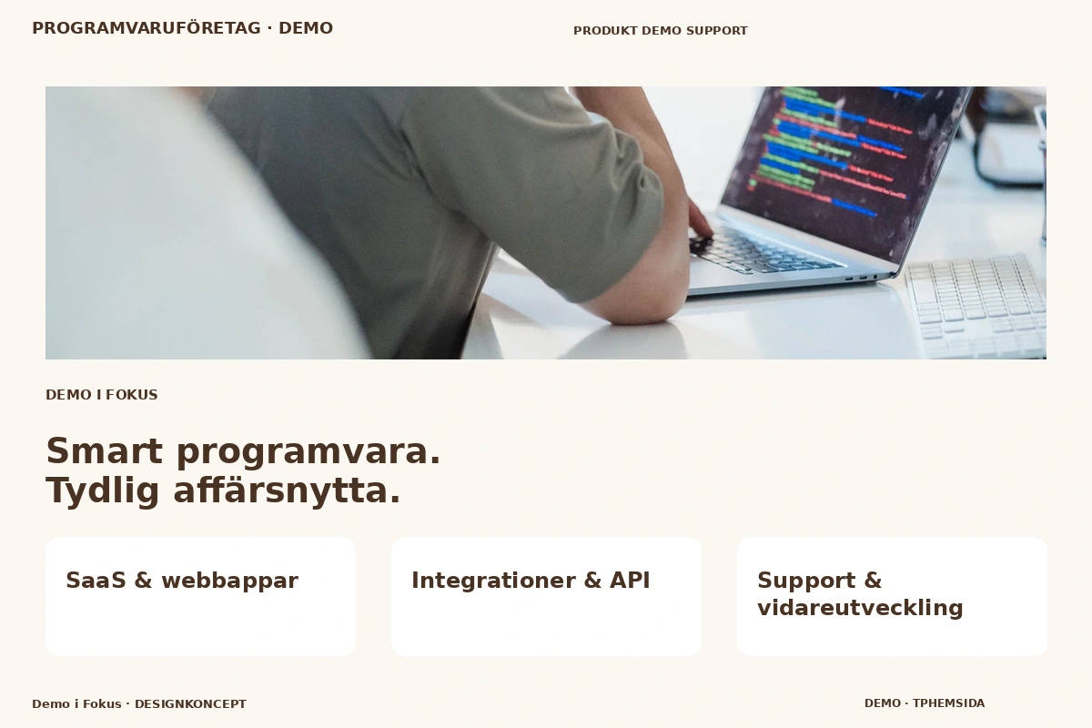 Demo i Fokus – designförslag för programvaruföretag