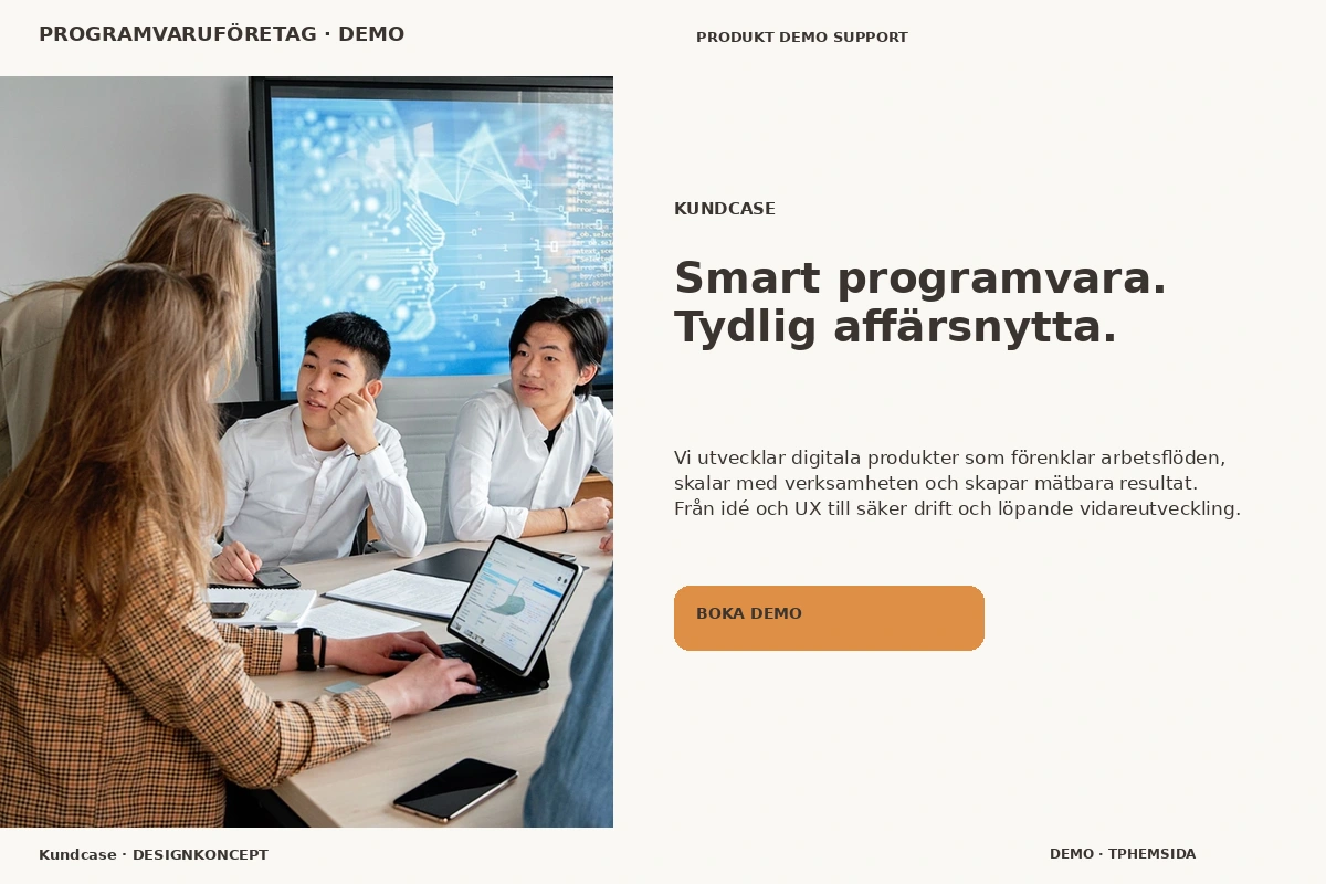 Kundcase – designförslag för programvaruföretag