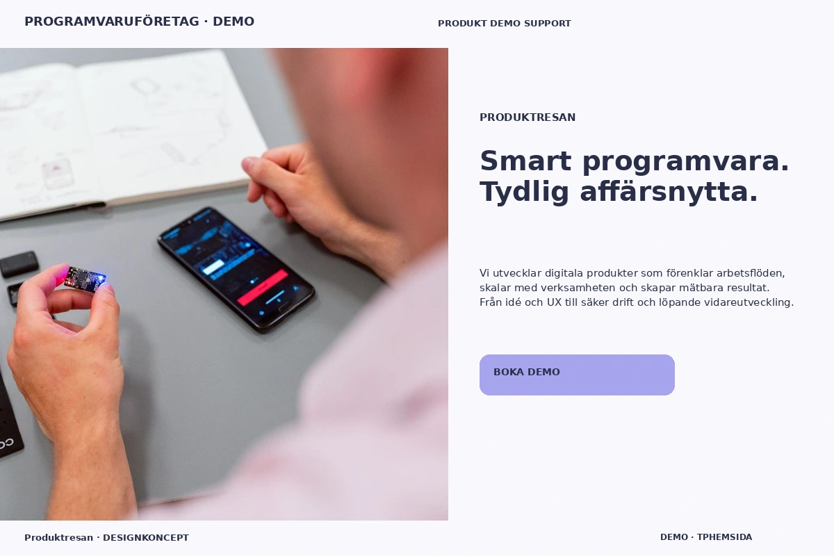Produktresan – relaterat designförslag för programvaruföretag