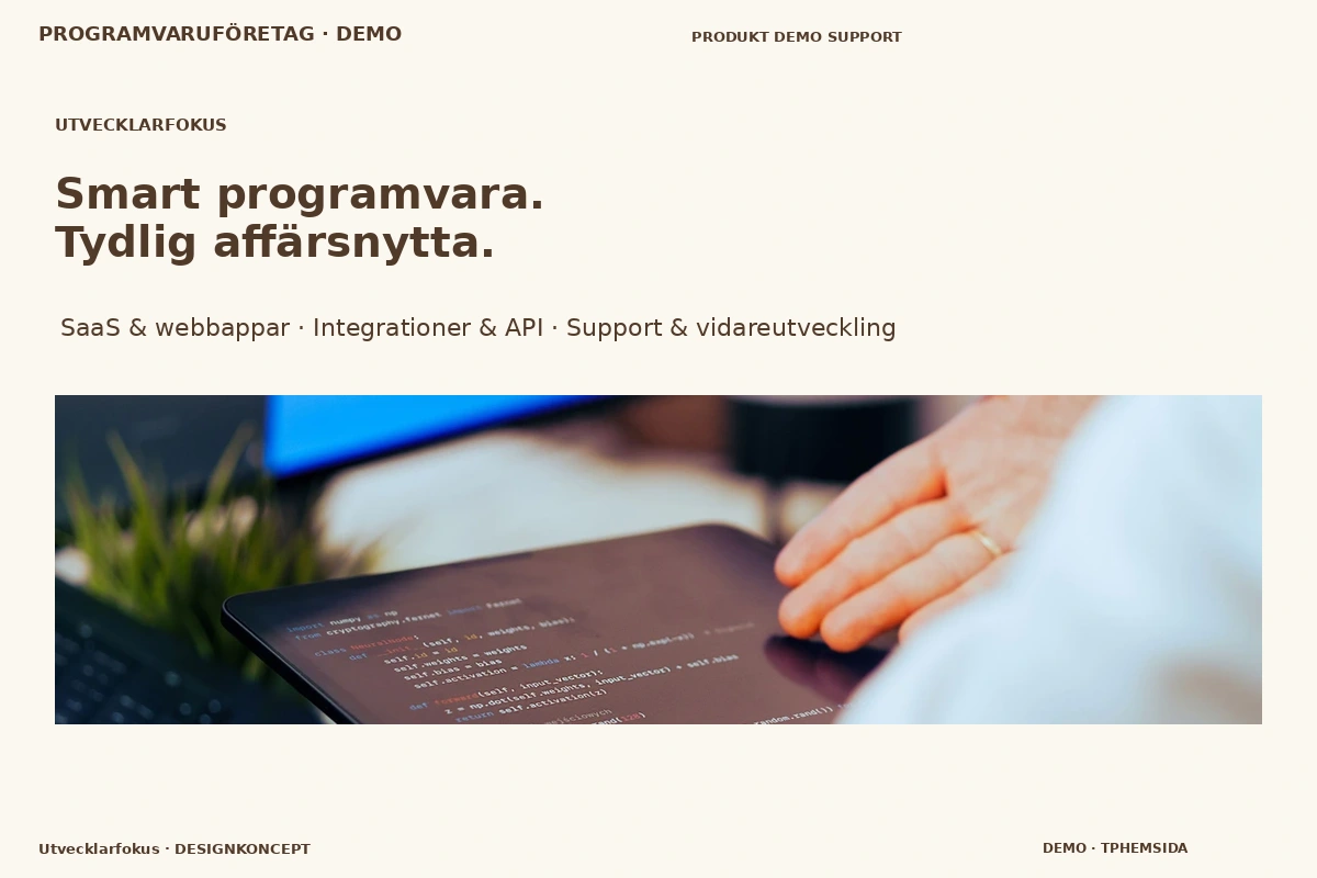 Utvecklarfokus – designförslag för programvaruföretag