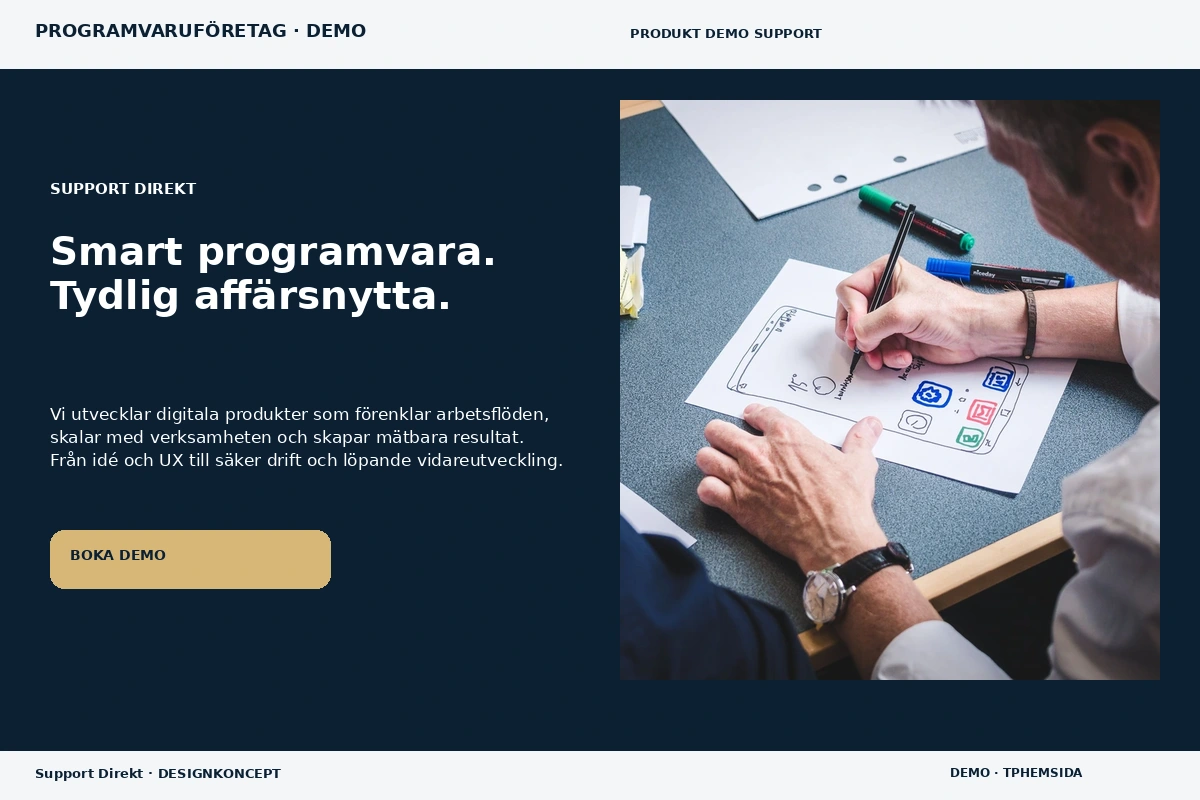 Support Direkt – designförslag för programvaruföretag