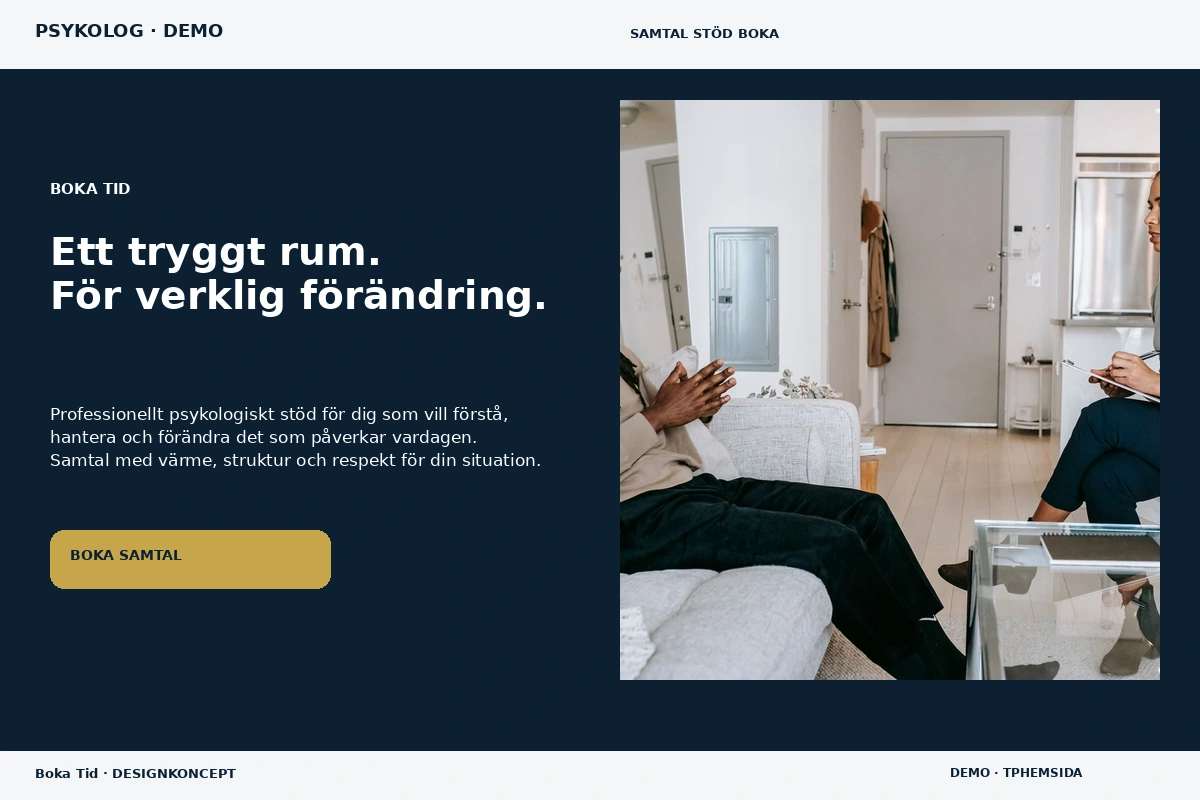 Boka Tid – designförslag för psykolog