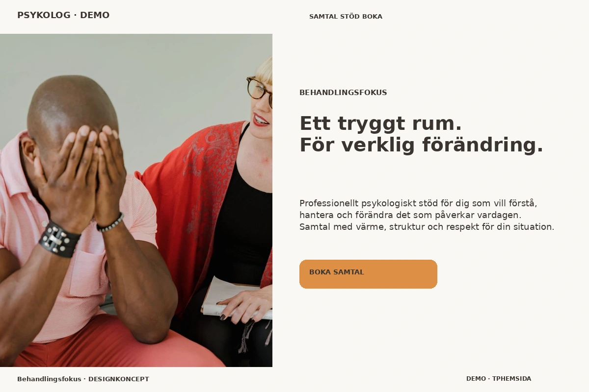 Behandlingsfokus – designförslag för psykolog