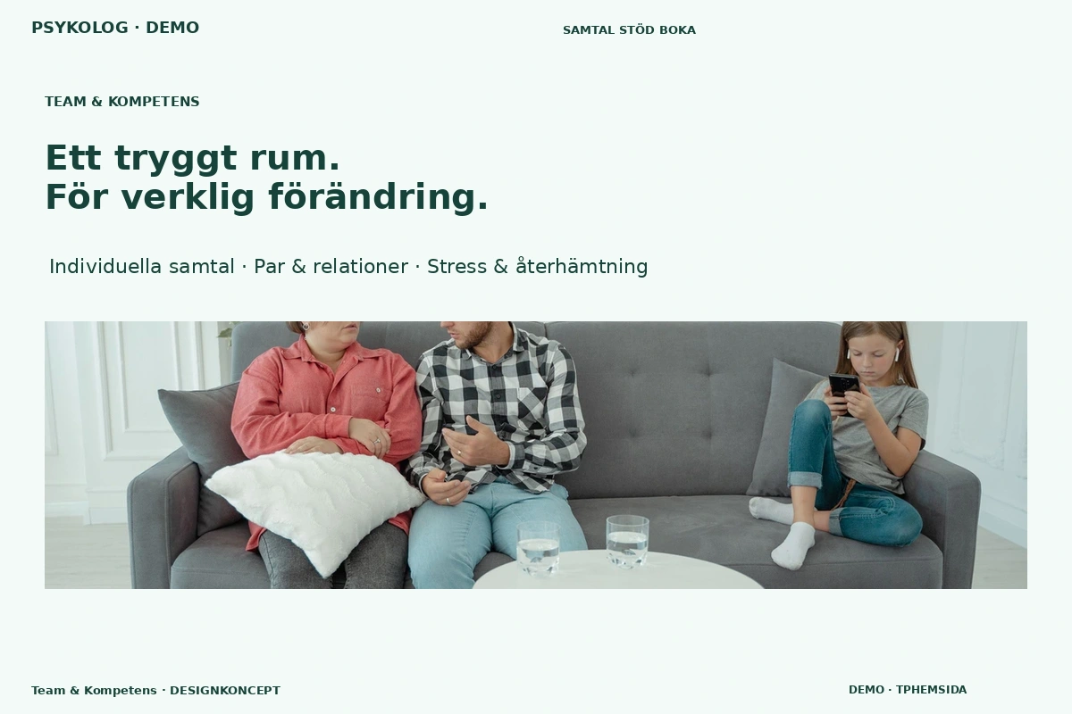 Team & Kompetens – designförslag för psykolog