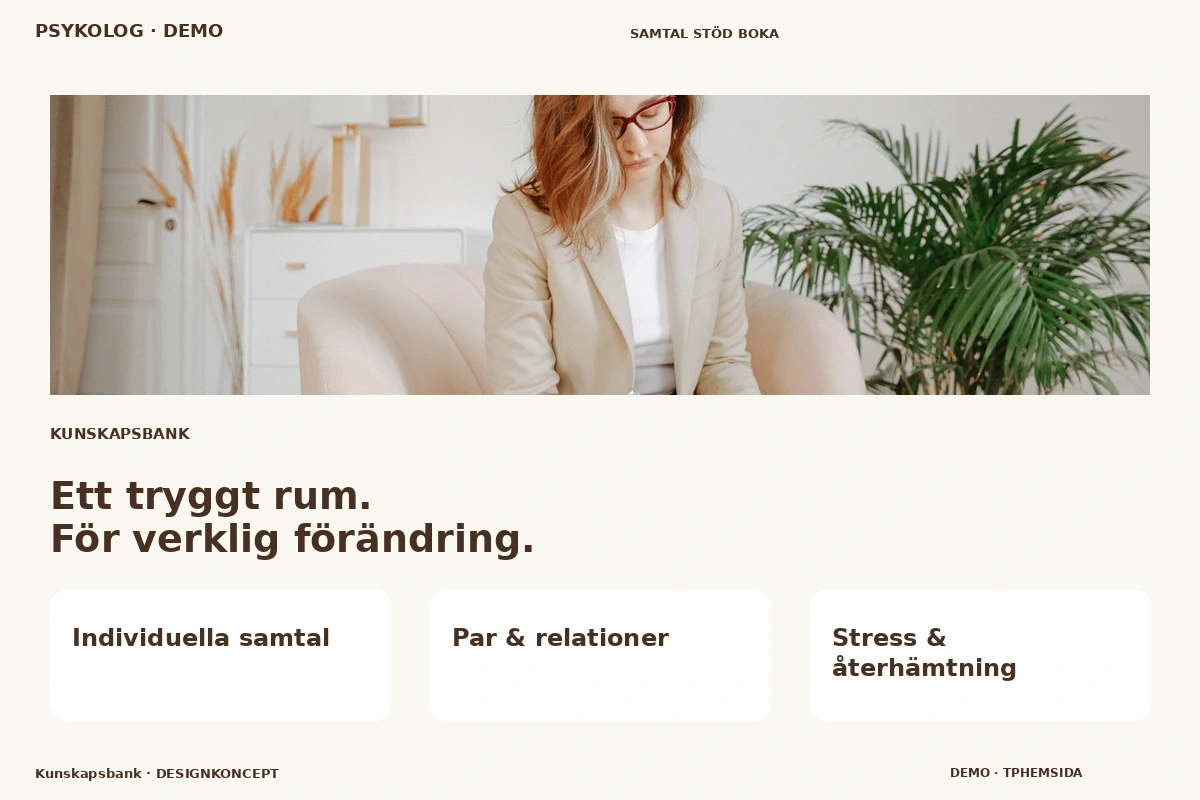 Kunskapsbank – designförslag för psykolog