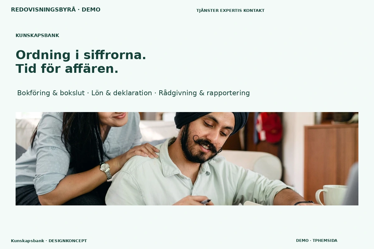 Kunskapsbank – relaterat designförslag för redovisningsbyrå