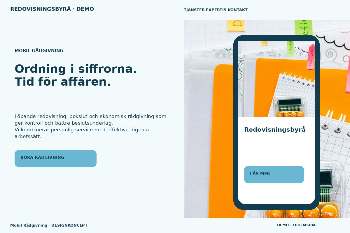 Mobil Rådgivning – designförslag för redovisningsbyrå