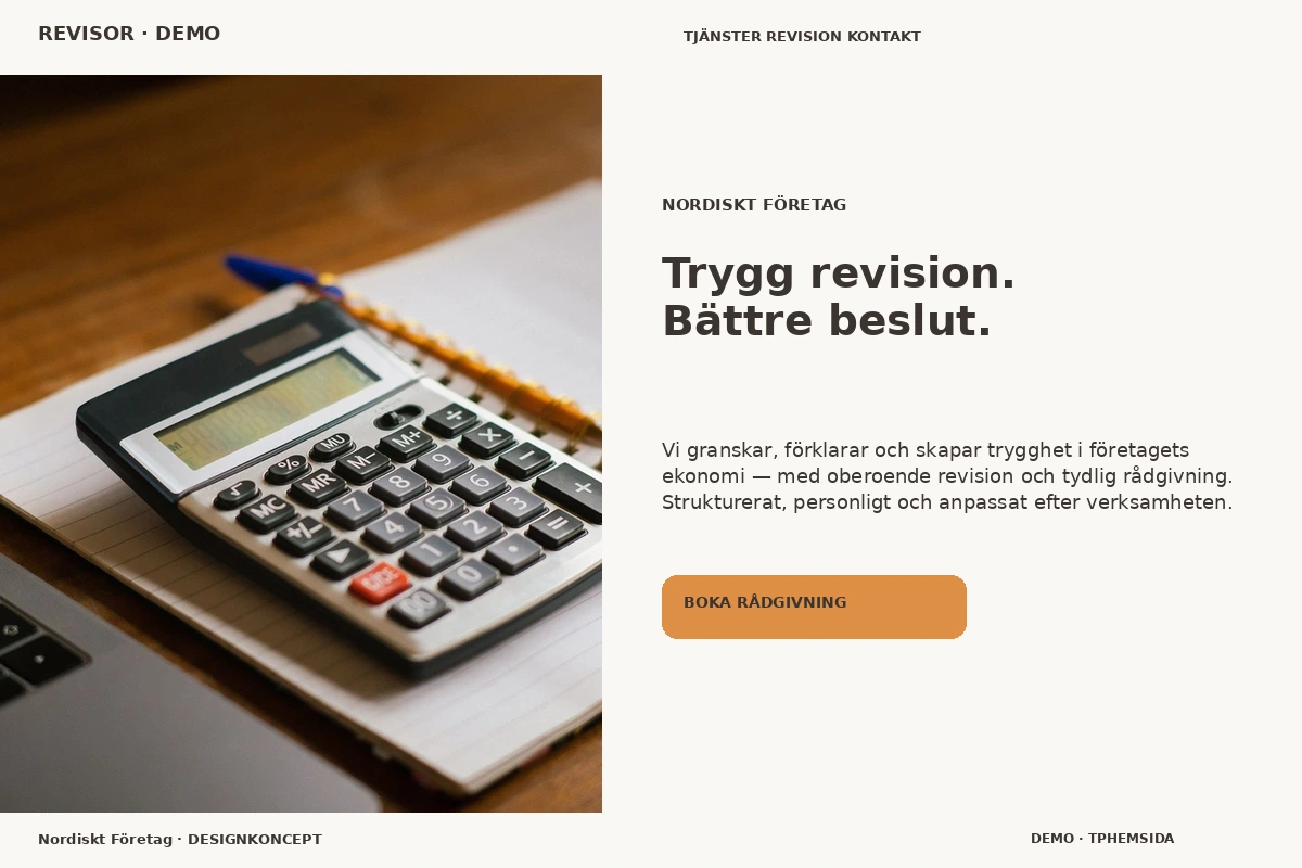 Nordiskt Företag – relaterat designförslag för revisor