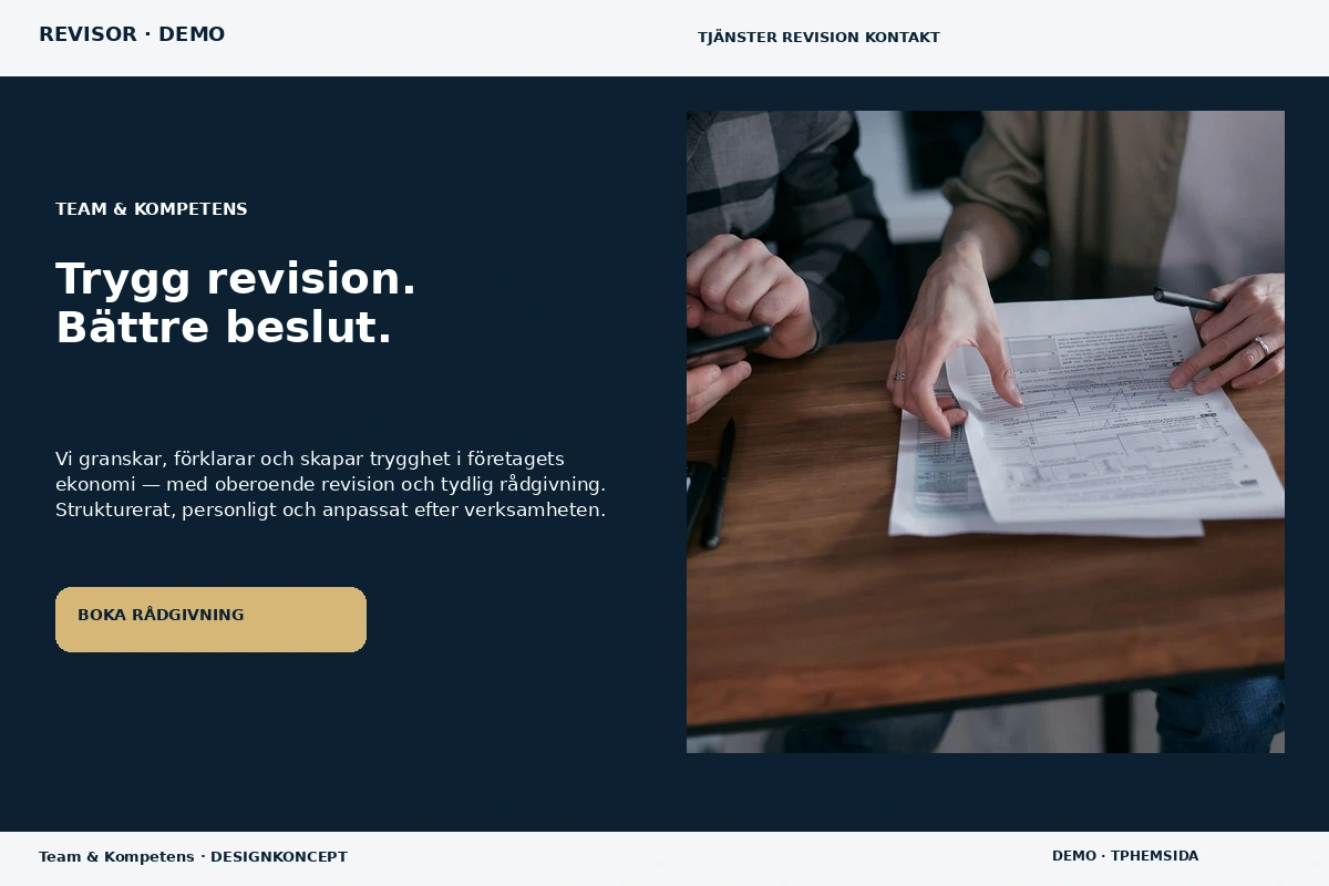Team & Kompetens – relaterat designförslag för revisor