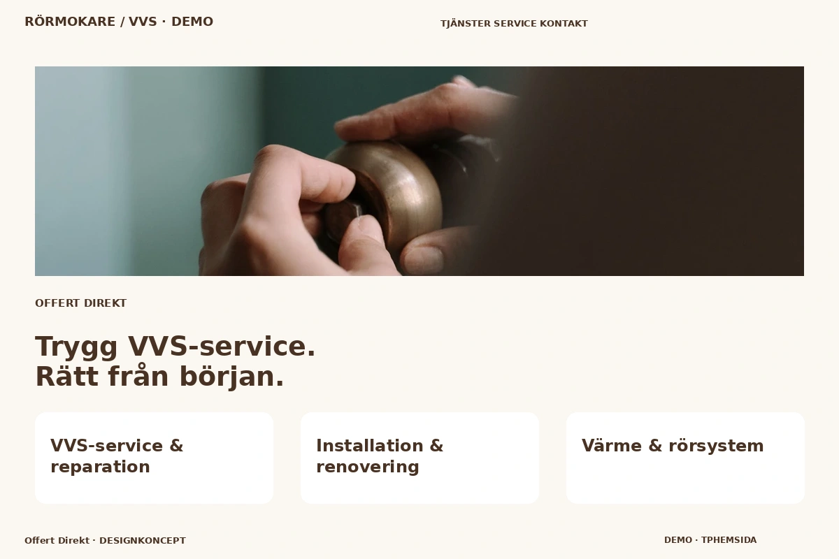Offert Direkt – designförslag för rörmokare / vvs